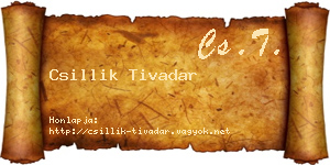 Csillik Tivadar névjegykártya